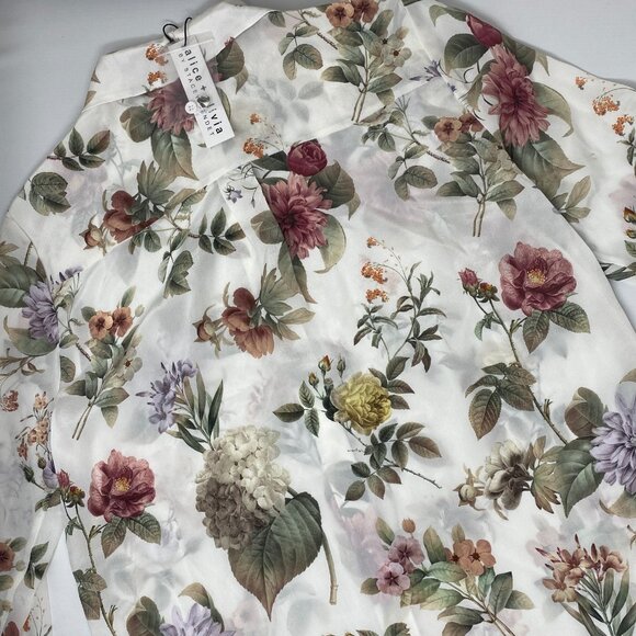 Alice + Olivia Willa Sweet Nothings Silk Blouse Small NWT $350 - Picture 10 of 10